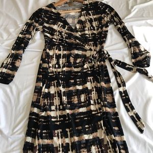 Tie dye faux wrap dress